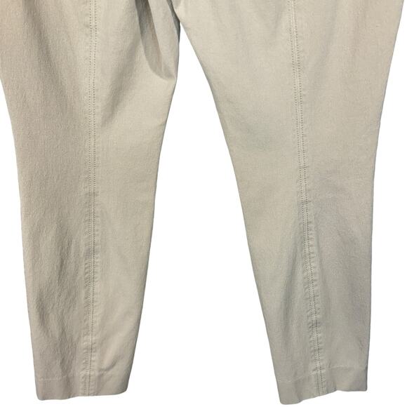 WHBM SZ 8R Ankle Pants Stretch Pockets Zip-Fly Flat Front Mid-Rise Beige - Picture 6 of 10